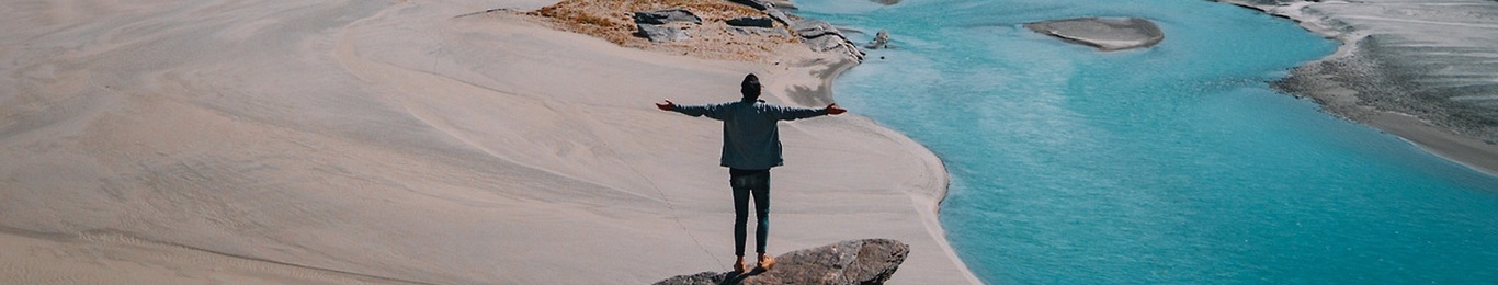 person and landscape